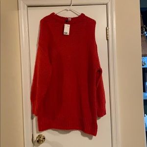 Oversized chunky red sweater